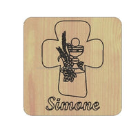 10 Pezzi Bomboniera Prima Comunione Calamita Magnete Croce E Nome Idea Originale Articolo In Legno