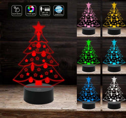 ALBERO DI NATALE con decorazione palle Lampada a led 7 colori Addobbo IDEA REGALO Christmas - Lampada LED - Natale