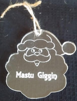 BABBO NATALE personalizzato con nome Decorazione albero di Natale o casa SEGNAPOSTO NATALIZIO originale per tavola Addobbo home - Articolo in Plexiglass - Decorazioni natalizie