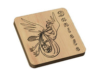 BOMBONIERA Segnaposto Nascita Magnete calamita personalizzata con cicogna +nome - Articolo in legno - Calamite