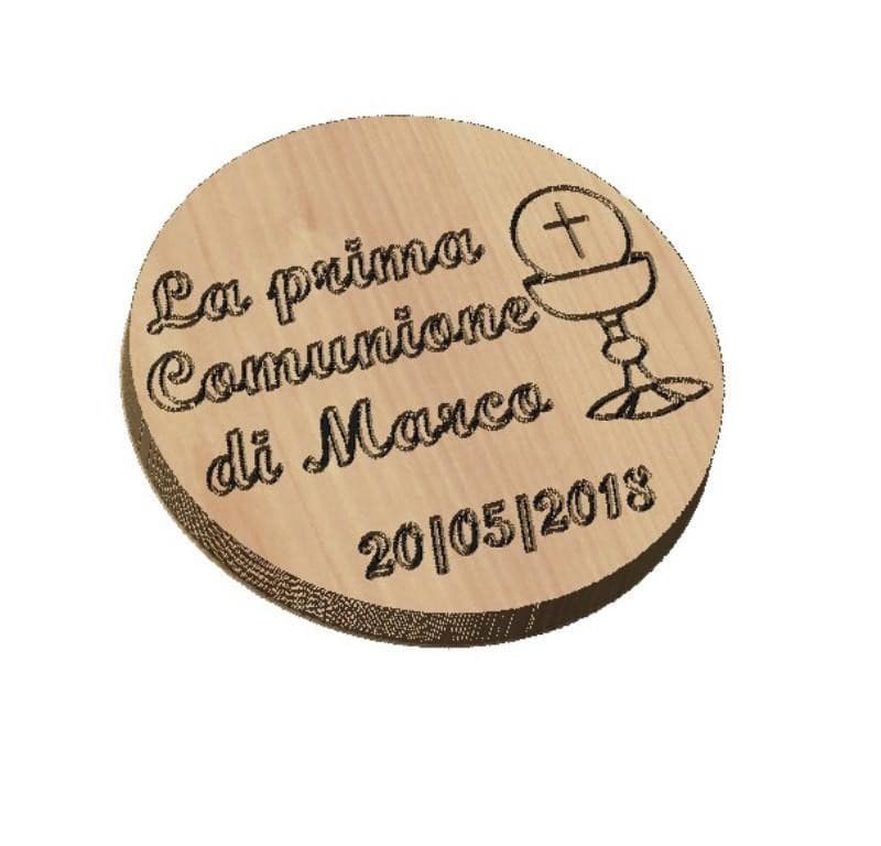 CALAMITA Magnete personalizzato in legno Bomboniera COMUNIONE bambino –  Shop Ricomincio da tre