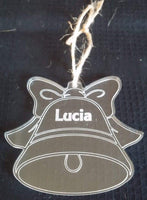 CAMPANA personalizzata con nome Decorazione albero di Natale o casa SEGNAPOSTO NATALIZIO originale per tavola Addobbo home - Articolo in Plexiglass - Decorazioni natalizie