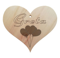 CUORE in legno scritta e disegno personalizzabile IDEA REGALO Cameretta bambini - Articolo in legno - Targhette decorative