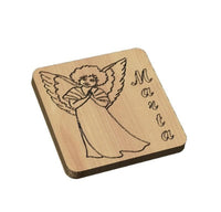 Calamita Magnete in legno personalizzata con nome BOMBONIERA Nascita Battesimo - Articolo in legno - Calamite