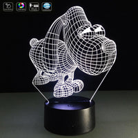 Cucciolo cane in 3d LAMPADA a LED 7 colori selezionabili animale Idea regalo compleanno Natale Da scrivania o tavolo Arredo casa - Lampada LED - Nascita - Per bambini