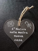 DECORAZIONE NATALIZIA per ALBERO di NATALE da appendere  Addobbo originale per casa CUORE personalizzato per casa nuova Idea regalo - Articolo in Plexiglass - Decorazioni natalizie