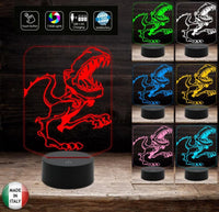 DINOSAURO Lampada led 7 colori Mostro Idea regalo compleanno bambino Luce da notte Animale mostruoso cartone Decorazione cameretta - Lampada LED - Nascita - Per bambini