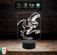 DINOSAURO Lampada led 7 colori Mostro Idea regalo compleanno bambino Luce da notte Animale mostruoso cartone Decorazione cameretta - Lampada LED - Nascita - Per bambini