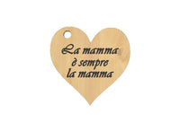 FESTA DELLA MAMMA Portachiave Cuore con frase Idea regalo originale Compleanno - Articolo in legno - Portachiavi