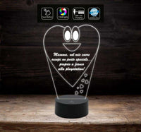 FESTA DELLA MAMMA Regalo compleanno onomastico lampada a led cuore con frase personalizzata divertente con playstation Luce da notte - Lampada LED - Festa della mamma