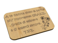 FESTA DELLA MAMMA Tagliere decorativo regalo casa con frase personalizzabile - Articolo in legno - Taglieri decorativi