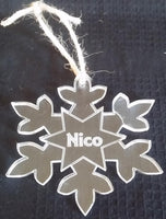 FIOCCO DI NEVE personalizzato con nome Decorazione albero casa SEGNAPOSTO NATALIZIO originale per tavola Addobbo home - Articolo in Plexiglass - Decorazioni natalizie