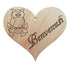 FUORIPORTA Cuore legno con gufo e scritta Benvenuti Idea regalo originale casa - Articolo in legno - Fuoriporta