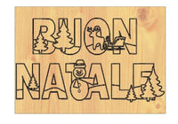 Fuoriporta natalizio casa Quadretto decorativo in legno Albero di Natale Pupazzo - Articolo in legno - Targhette decorative