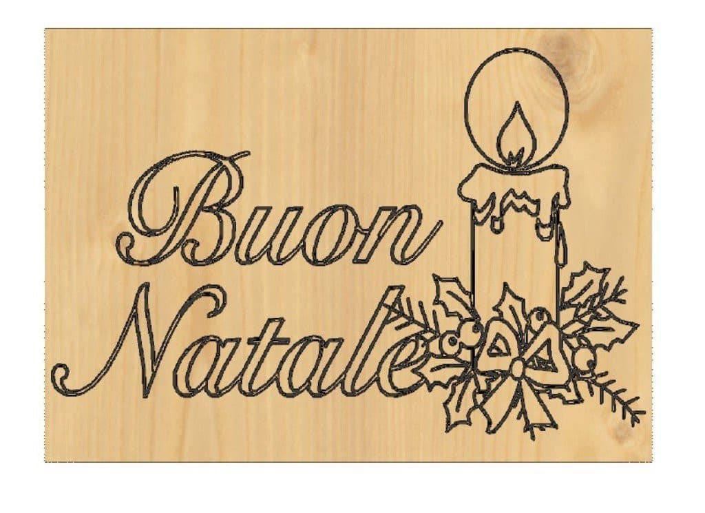 Fuoriporta targhetta decorativa in legno BUON NATALE cero natalizio addobbo casa - Articolo in legno - Targhette decorative