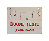FUORIPORTA NATALIZIO personalizzabile con cognome famiglia Regali di Natale originali Decorazione in legno