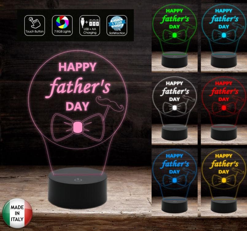 HAPPY FATHER'S DAY Regalo FESTA DEL PAPA' Lampada led 7 colori da scri –  Shop Ricomincio da tre