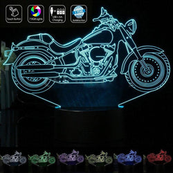 HARLEY DAVIDSON Moto Idea regalo compleanno e per ogni occasione LAMPADA led 3d 7 colori selezionabili Motocicletta - Lampada LED - Stemma auto e moto