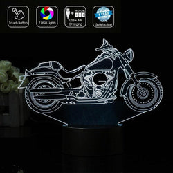HARLEY DAVIDSON Moto Idea regalo compleanno e per ogni occasione LAMPADA led 3d 7 colori selezionabili Motocicletta - Lampada LED - Stemma auto e moto