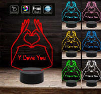 IDEA REGALO SAN VALENTINO Compleanno Lampada PERSONALIZZABILE con nomi iniziali data da scrivania Arredo casa home 7 colori selezionabili - Lampada LED - San Valentino