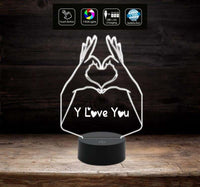 IDEA REGALO SAN VALENTINO Compleanno Lampada PERSONALIZZABILE con nomi iniziali data da scrivania Arredo casa home 7 colori selezionabili - Lampada LED - San Valentino