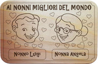 Idea Regalo originale FESTA DEI NONNI Targhetta QUADRO da appendere con nomi personalizzati  Accessorio cucina home casa - Articolo in legno - Targhette decorative