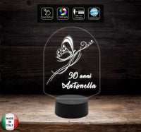 Idea regalo COMPLEANNO donna originale LAMPADA Led 7 colori FARFALLA personalizzabile con nome CAVO e ALIMENTATORE inclusi - Lampada LED - Compleanni