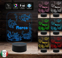 Idea regalo bambino bambina NASCITA BATTESIMO COMPLEANNO Lampada led 7 colori Luce da notte per cameretta neonato personalizzabile con nome - Lampada LED - Nascita - Per bambini