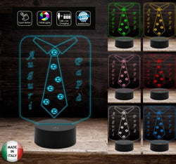 Idea regalo originale FESTA DEL PAPA’ e  COMPLEANNO Lampada led 7 colori Camicia con cravatta AUGURI PAPA’ Da scrivania o ufficio con Touch Switch - Lampada LED - Festa del papà