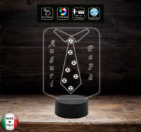 Idea regalo originale FESTA DEL PAPA’ e  COMPLEANNO Lampada led 7 colori Camicia con cravatta AUGURI PAPA’ Da scrivania o ufficio con Touch Switch - Lampada LED - Festa del papà