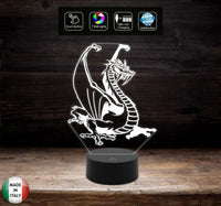 Idea regalo originale Mostro DRAGO Lampada led 7 colori selezionabili Compleanno Laurea Luce da notte + alimentatore + cavo usb - Lampada LED - Varie