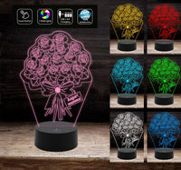 Idea regalo originale compleanno onomastico FESTA DELLA MAMMA Lampada Mazzo di Fiori per ogni occasione Cambia colore con Touch Switch - Lampada LED - Festa della mamma