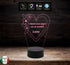 LAMPADA LED 7 colori selezionabili Festa dei nonni Regalo originale Cuore con frase personalizzabile Luce da notte da tavolo arredo casa home - Lampada LED - Festa dei Nonni