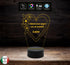 LAMPADA LED 7 colori selezionabili Festa dei nonni Regalo originale Cuore con frase personalizzabile Luce da notte da tavolo arredo casa home - Lampada LED - Festa dei Nonni