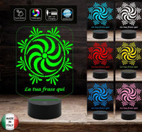 LAMPADA LED disegno a SPIRALE personalizzabile con frase Regalo originale Compleanno Natale Laurea 7 colori selezionabili con touch Night light - Lampada LED - Varie