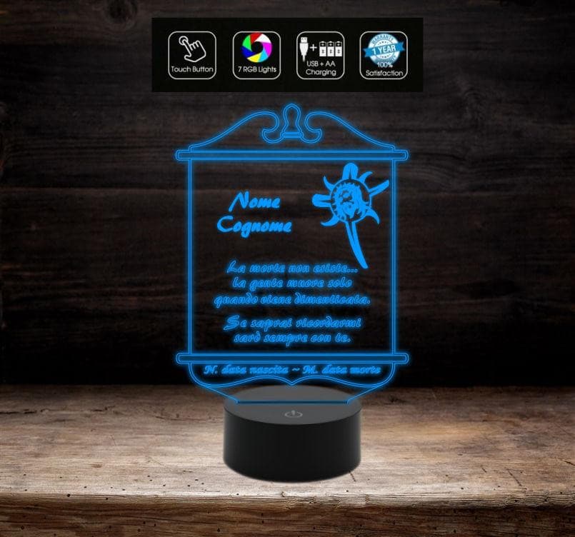 LAMPADA a led 7 colori funeraria Accessorio per cimitero o casa Articoli funebri Arte sacra Luce da notte con alimentatore e cavo usb - Lampada LED - Funebri