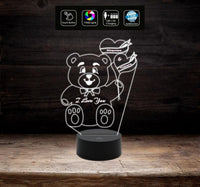 Lampada Led 7 colori SAN VALENTINO ORSETTO Personalizzabile con nomi iniziali o data Regalo nascita Decorazione cameretta Light night - Lampada LED - San Valentino