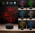 Lampada Led SAN VALENTINO 3 cuori Regalo personalizzato con frase iniziali data Idea anniversario compleanno Cambia colore con Touch Switch - Lampada LED - San Valentino