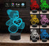 Lampada Led SAN VALENTINO 7 colori selezionabili – REGALO NASCITA ORSETTO 3D con cuore PERSONALIZZABILE con nome e/o data Luce da notte GIFT - Lampada LED - San Valentino