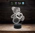 Lampada Led SAN VALENTINO 7 colori selezionabili – REGALO NASCITA ORSETTO 3D con cuore PERSONALIZZABILE con nome e/o data Luce da notte GIFT - Lampada LED - San Valentino