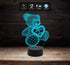 Lampada Led SAN VALENTINO 7 colori selezionabili – REGALO NASCITA ORSETTO 3D con cuore PERSONALIZZABILE con nome e/o data Luce da notte GIFT - Lampada LED - San Valentino