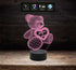 Lampada Led SAN VALENTINO 7 colori selezionabili – REGALO NASCITA ORSETTO 3D con cuore PERSONALIZZABILE con nome e/o data Luce da notte GIFT - Lampada LED - San Valentino