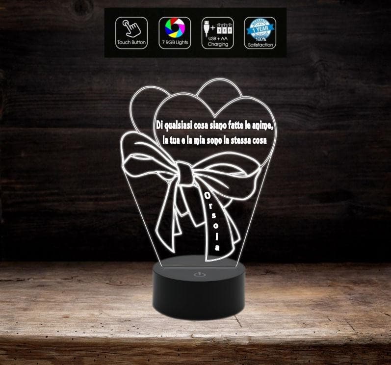 Lampada Personalizzata con Foto, Luce Notturna LED Foto Incisione Testo  Personalizzato, Foto Personalizzata 3D, Lampada Notturna USB per Coppia,  San
