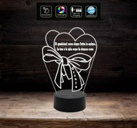 Lampada Led SAN VALENTINO cuori con fiocco  frase e nome Regalo personalizzato anniversario compleanno Luce notturna Da scrivania - Lampada LED - San Valentino