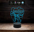 Lampada Led SAN VALENTINO cuori con fiocco  frase e nome Regalo personalizzato anniversario compleanno Luce notturna Da scrivania - Lampada LED - San Valentino