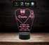 Lampada Led San VALENTINO cuore con fiore e frase personalizzata Regalo originale Anniversario compleanno Luce da notte Night light Decorazione camera - Lampada LED - San Valentino