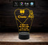 Lampada Led San VALENTINO cuore con fiore e frase personalizzata Regalo originale Anniversario compleanno Luce da notte Night light Decorazione camera - Lampada LED - San Valentino