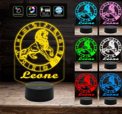 Lampada a led 7 colori selezionabili SEGNO ZODIACALE LEONE Idea regalo personalizzata da tavolo o scrivania ASTROLOGIA luce notturna Cambia colore - Lampada LED - Segno zodiacale