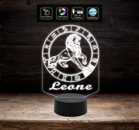 Lampada a led 7 colori selezionabili SEGNO ZODIACALE LEONE Idea regalo personalizzata da tavolo o scrivania ASTROLOGIA luce notturna Cambia colore - Lampada LED - Segno zodiacale