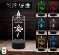 Lampada a led funebre 7 colori funeraria Cero Accessorio per cimitero o casa Lume sacro arte sacra da tavolo - Lampada LED - Funebri